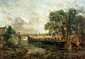 「デダム近くのストゥールの眺め」のスケッチ1821-22 作： John Constable